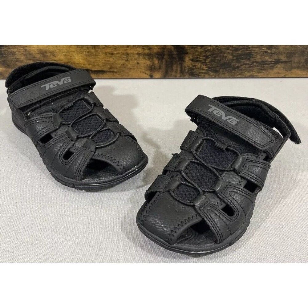 Teva Black Adjustable Athletic Sandal Size 13 Youth